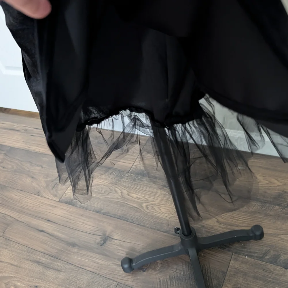 Betsy & Adam 80s 90s Black Velour‎ Fit Flare Mini Dress Size 6